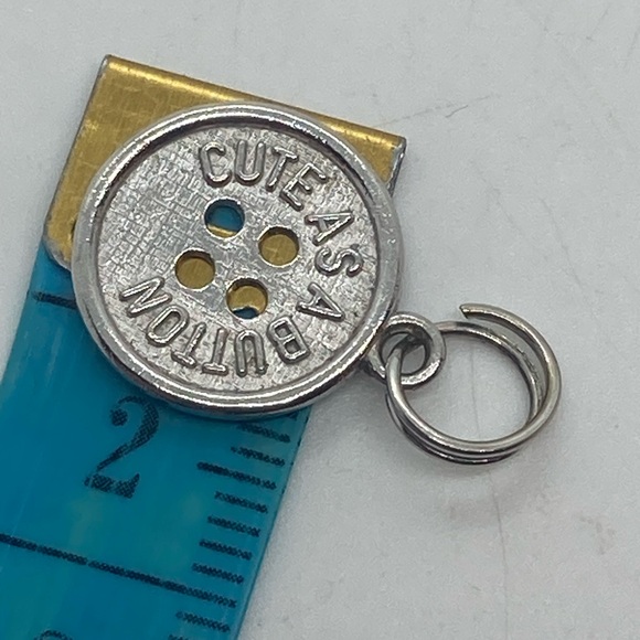 Vtg Sterling Silver 925 Cute As a Button Pendant Charm | 16mm - Picture 5 of 5